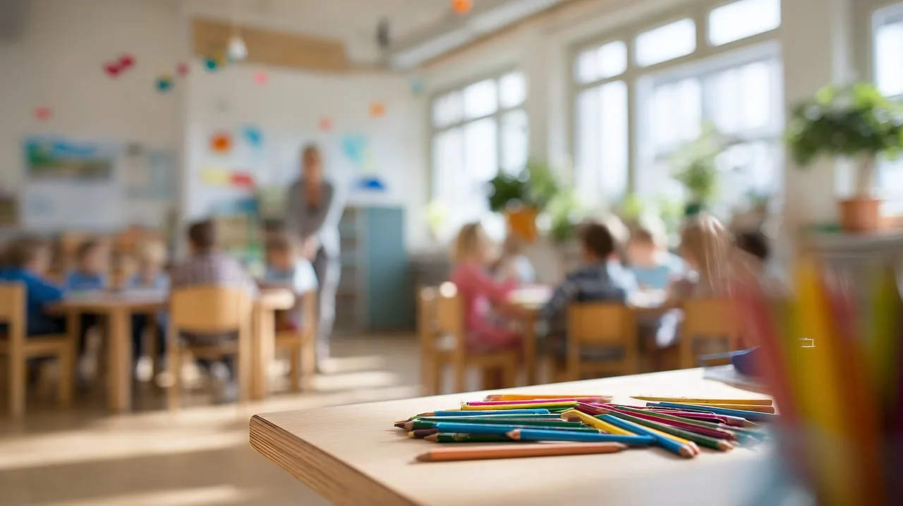 classroom, child, education, learning, school, activity, bright, primary, student, desk, teacher, group, colorful, pencil, kindergarten, preschool, study, age, happy, indoor. Childcare center plan for people who want the details