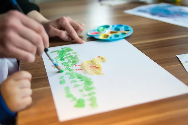table, paper, creativity, training, hand, work, paint brush, child, to paint, colour, art, painting, craft, multicoloured, artist, kindergarten, daycare, drawing, klekse, painter, education, teaching, palette, kindergarten, kindergarten, daycare, daycare, daycare, daycare, daycare. Daycare Enrollment Funnel Metrics That Predict a Full Center